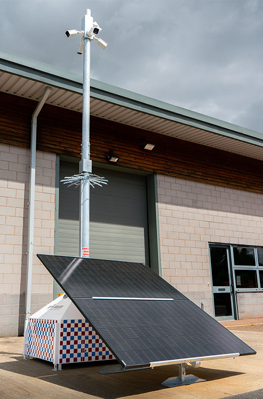 ARM Secure Solar CCTV Tower outside industrial unit