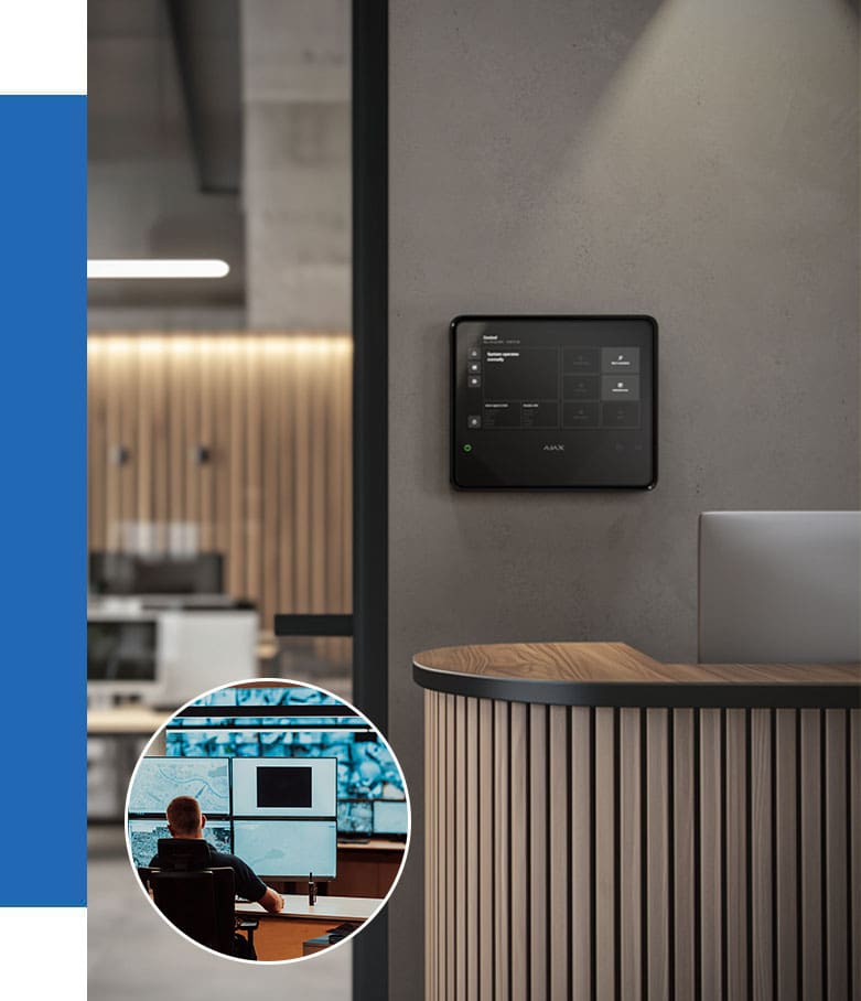 Ajax EN54 Monitoring by ARM Secure. Panel on site.