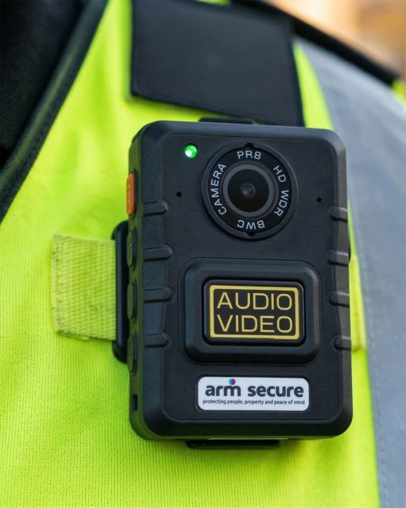 security officer wearing ARM Secure body cam