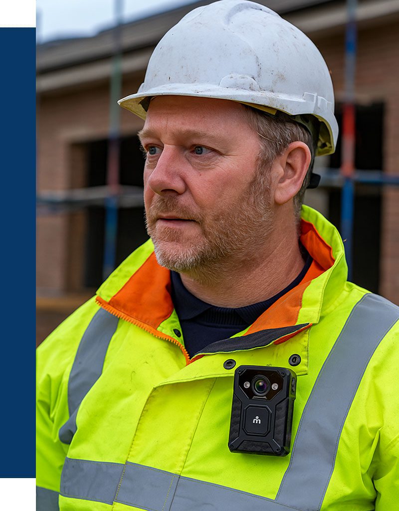 Body Worn Cameras in use by construction worker
