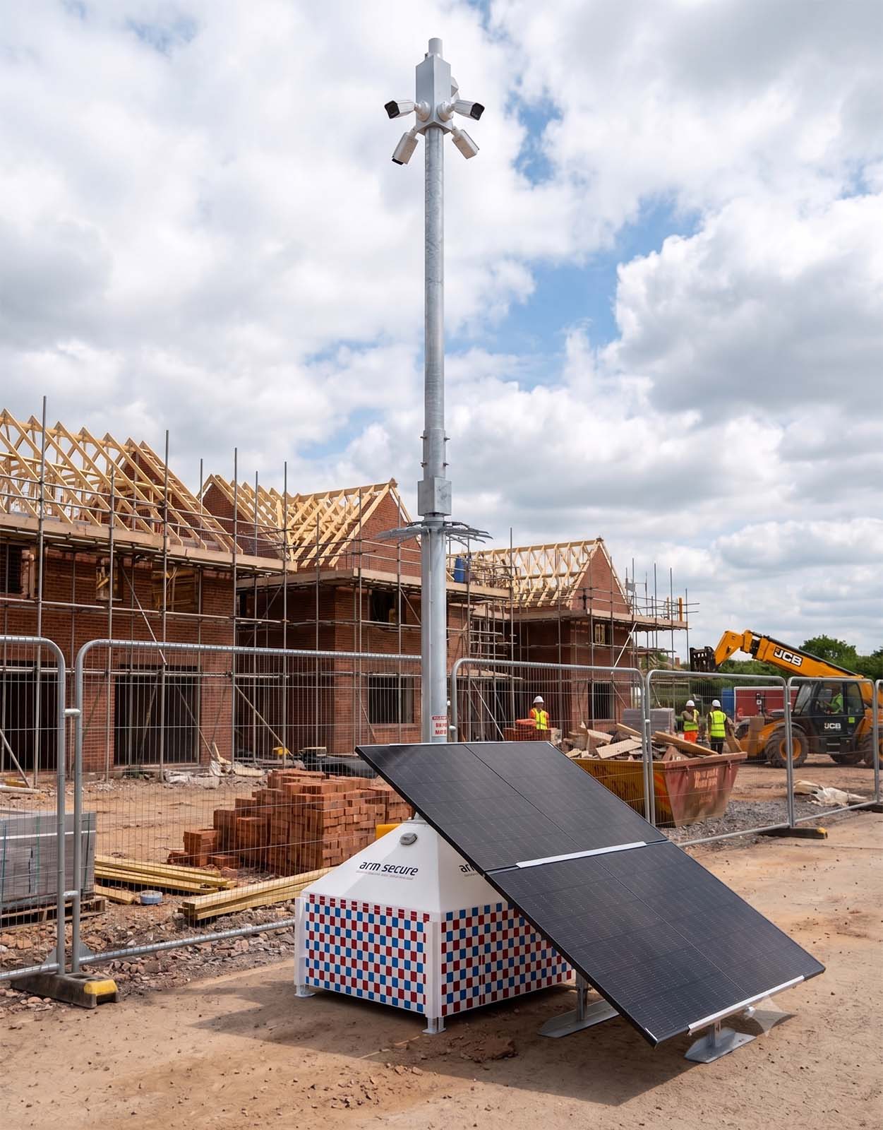 construction security cctv tower on site